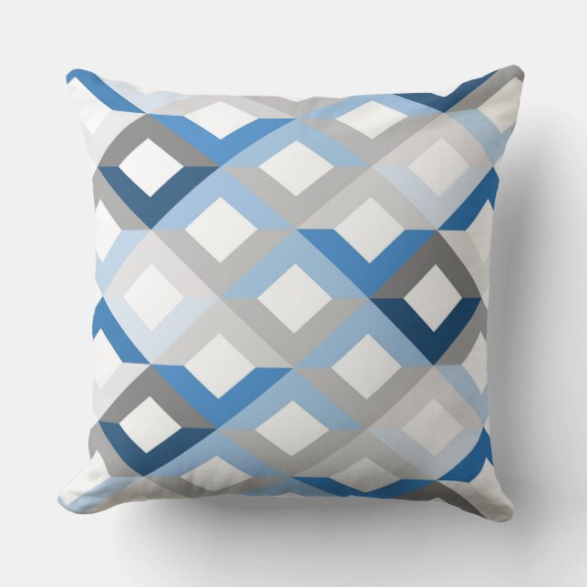 almohada de chevrones azules (Anverso)