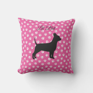 Almohada de Chihuahua Personalizada Silueta Rosa