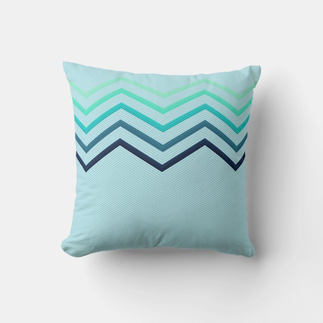 Almohada de cinco grandes rayas Chevron (Anverso)