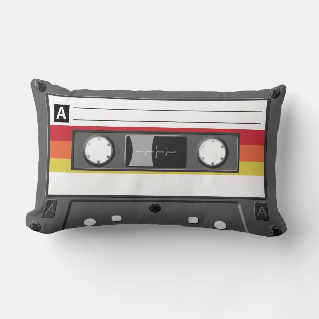 Almohada de cinta de casete de audio retro (Anverso)