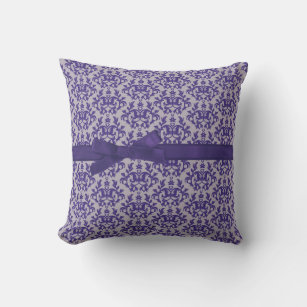 almohada de cinta gris púrpura de Damask "Kangaroo