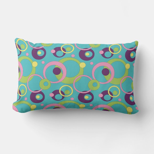 Almohada de Círculos Azules Divertidos (Anverso)