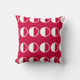 almohada de círculos blancos retro de vino