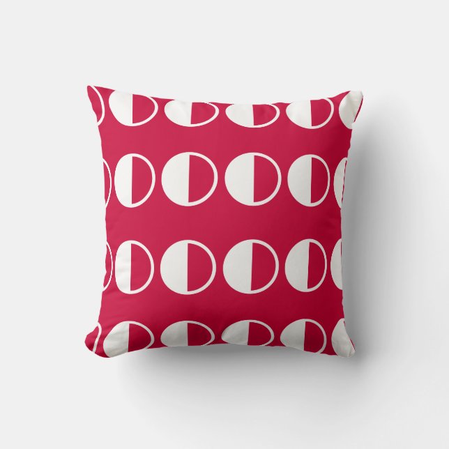 almohada de círculos blancos retro de vino (Anverso)