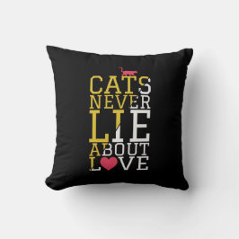 Almohada de cita de amor de gato verdad