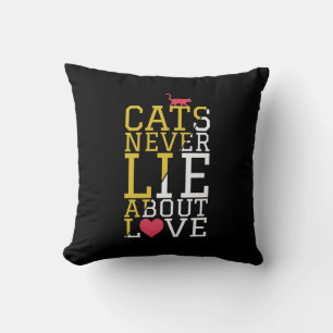 Almohada de cita de amor de gato verdad