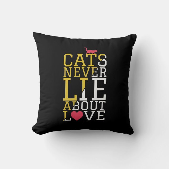 Almohada de cita de amor de gato verdad (Anverso)