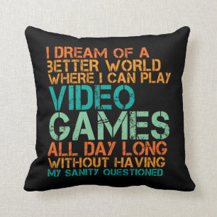 Almohada de cita divertida para geeks y jugadores 