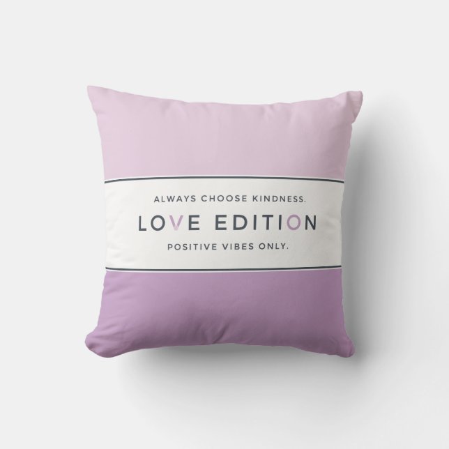 Almohada de cita inspiradora, rosa, morado, amor (Anverso)