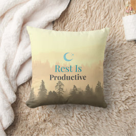 Almohada de cita motivacional 'El descanso es prod