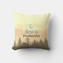 Almohada de cita motivacional 'El descanso es prod