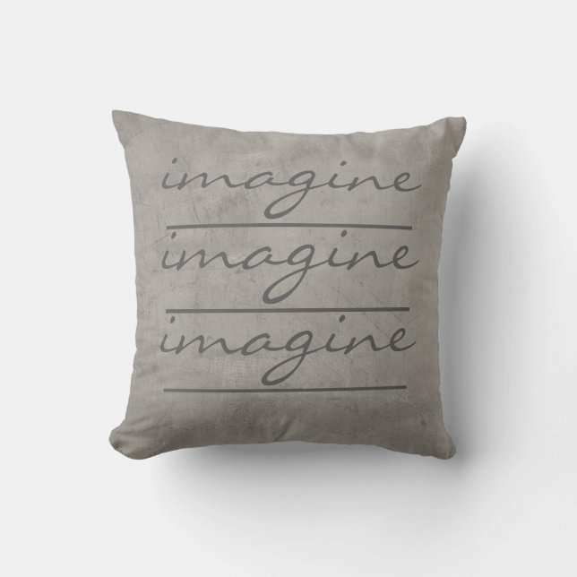 almohada de citas imaginen en gris (Anverso)