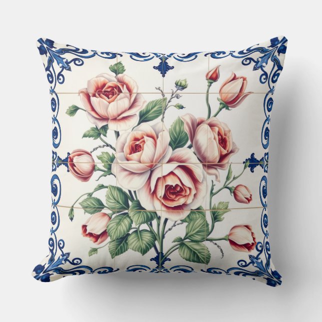 almohada de clásico ramo de rosas (Anverso)