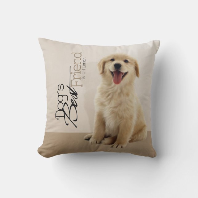 Almohada de cobre de Golden Retriever (Anverso)