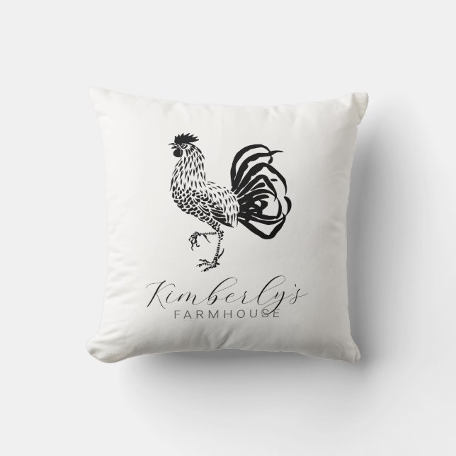Almohada de cocina personalizada con gallo de gran (Anverso)