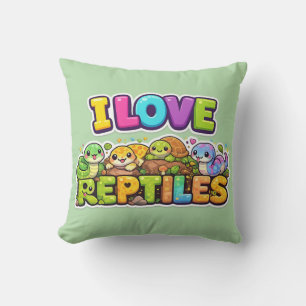 Almohada de cojín Amo los Reptiles