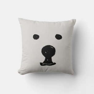 Almohada de cojín con dibujo minimalista de cara d