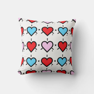 almohada de cojín con estampado de corazón