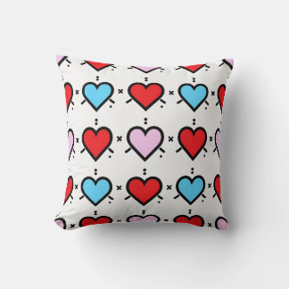 almohada de cojín con estampado de corazón