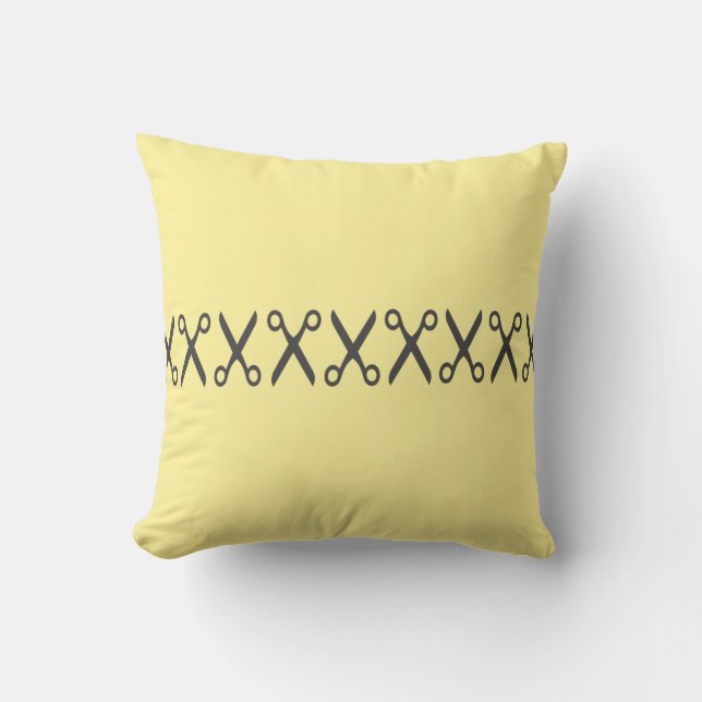 Almohada De Cojín Con Patrón De Tijeras Elegantes (Anverso)