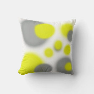 Almohada de cojín de arte abstracto gris amarillo
