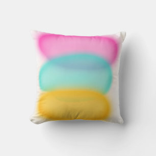 Almohada de cojín de arte abstracto rosa y azul