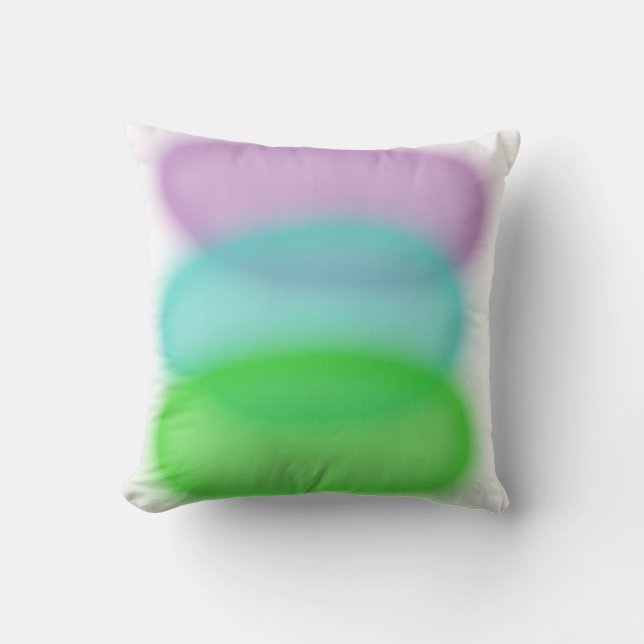 Almohada de cojín de arte abstracto rosa y azul (Anverso)