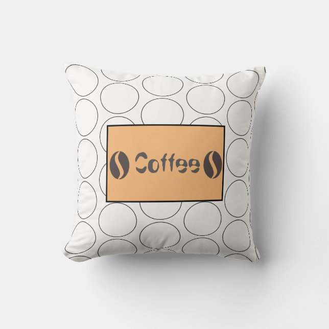Almohada de cojín de círculos de granos de café fu (Anverso)