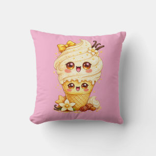 Almohada de cojín de cono de helado de vainilla Ka