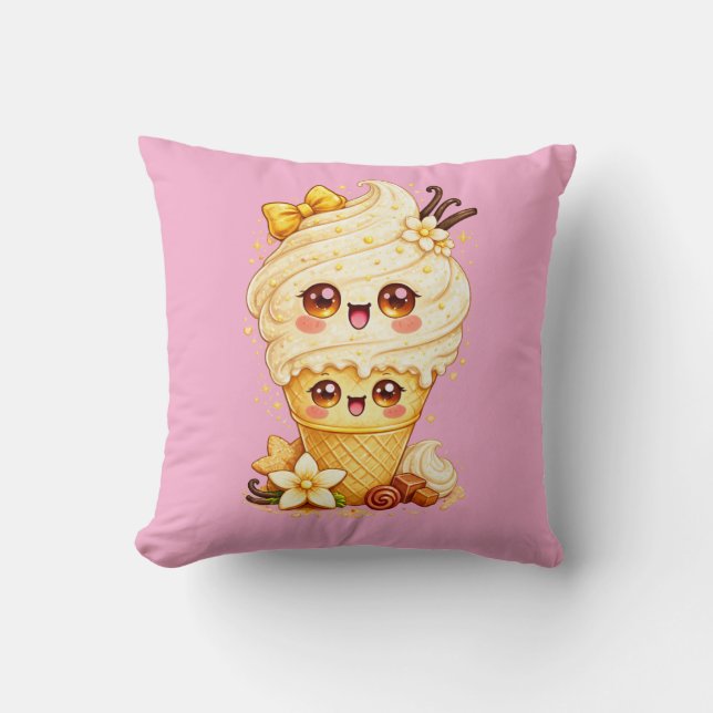 Almohada de cojín de cono de helado de vainilla Ka (Anverso)