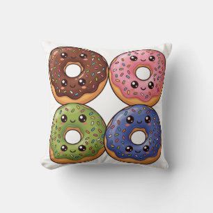 Almohada de cojín de Donas Glaseadas Pop Art Kawai