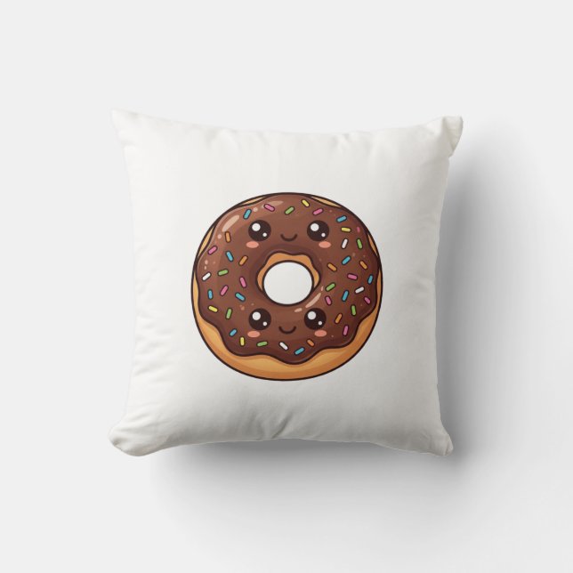 Almohada de cojín de donut con sprinkles de chocol (Anverso)