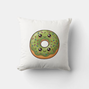 Almohada de cojín de donut de té verde Matcha Kawa