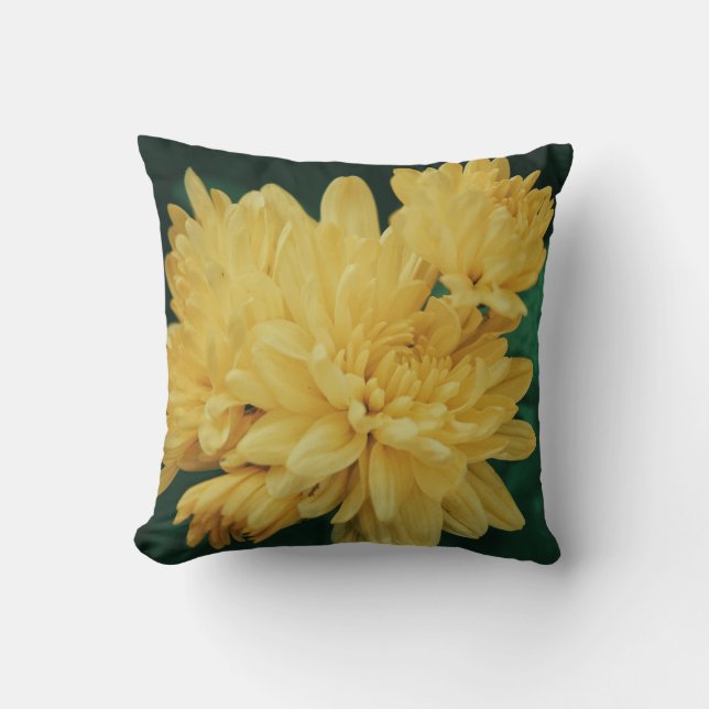 Almohada de cojín de flor de crisantemo amarillo (Anverso)