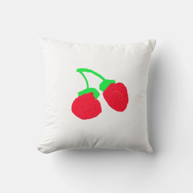 Almohada de Cojín de Frutas Rojas Lindas (Anverso)
