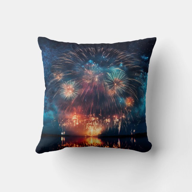 almohada de cojín de fuegos artificiales (Reverso)