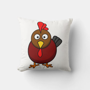 Almohada de cojín de gallo de dibujos animados