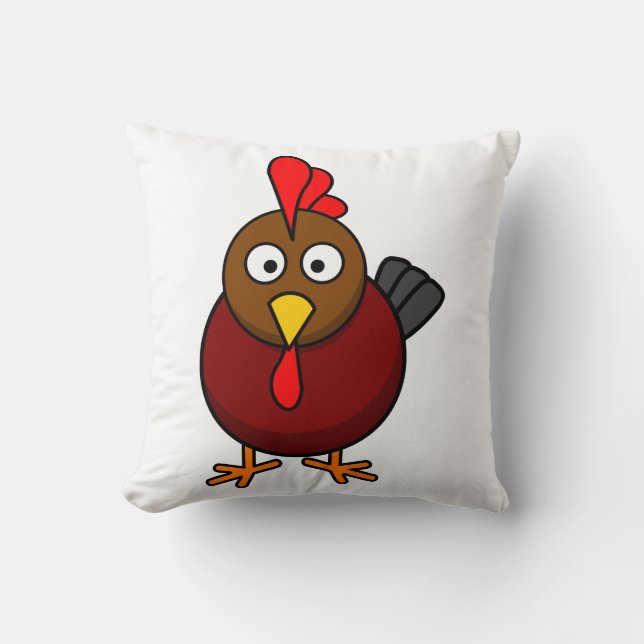 Almohada de cojín de gallo de dibujos animados (Anverso)