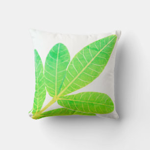 Almohada de cojín de hojas de acebo brasileño verd