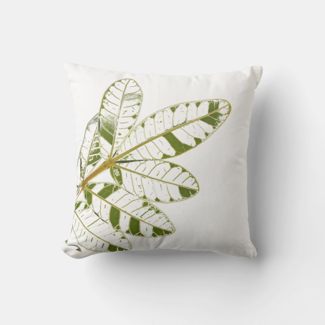 Almohada de cojín de hojas de acebo brasileño verd (Anverso)
