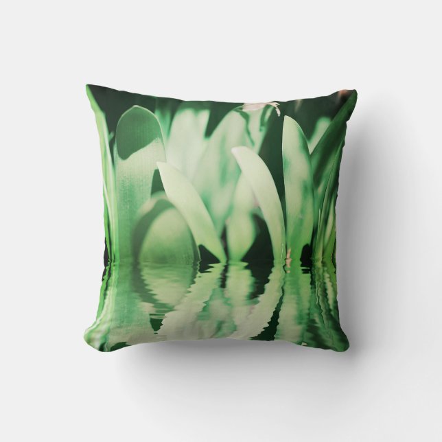 Almohada de cojín de hojas de lirio de Clivia verd (Anverso)