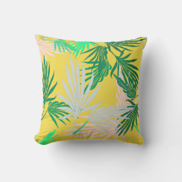 Almohada de cojín de hojas de palmera verde Natura