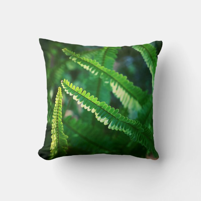 Almohada de cojín de hojas de planta de helecho ve (Anverso)