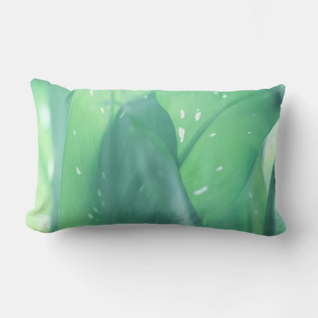 Almohada De Cojín De Hojas De Planta Verde Pálido (Anverso)