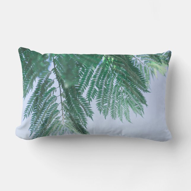 Almohada de cojín de hojas verdes de árbol de jaca (Anverso)