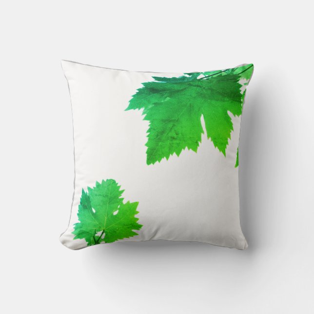 Almohada de cojín de hojas verdes de parra de uva (Anverso)