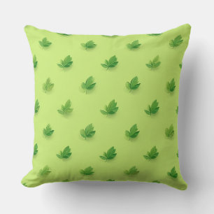 almohada de cojín de ilustracion de hoja verde