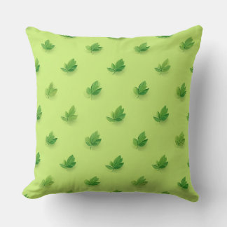 almohada de cojín de ilustracion de hoja verde
