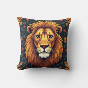 almohada de cojín de león