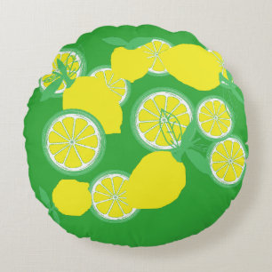 Almohada de cojín de limones afortunados orgánicos